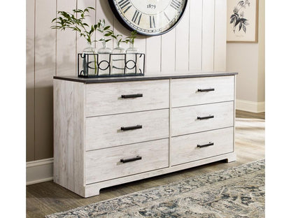 Signature Design by Ashley - Shawburn Six Drawer Dresser in White/Dark Charcoal Gray - EB4121-231 veiw 2