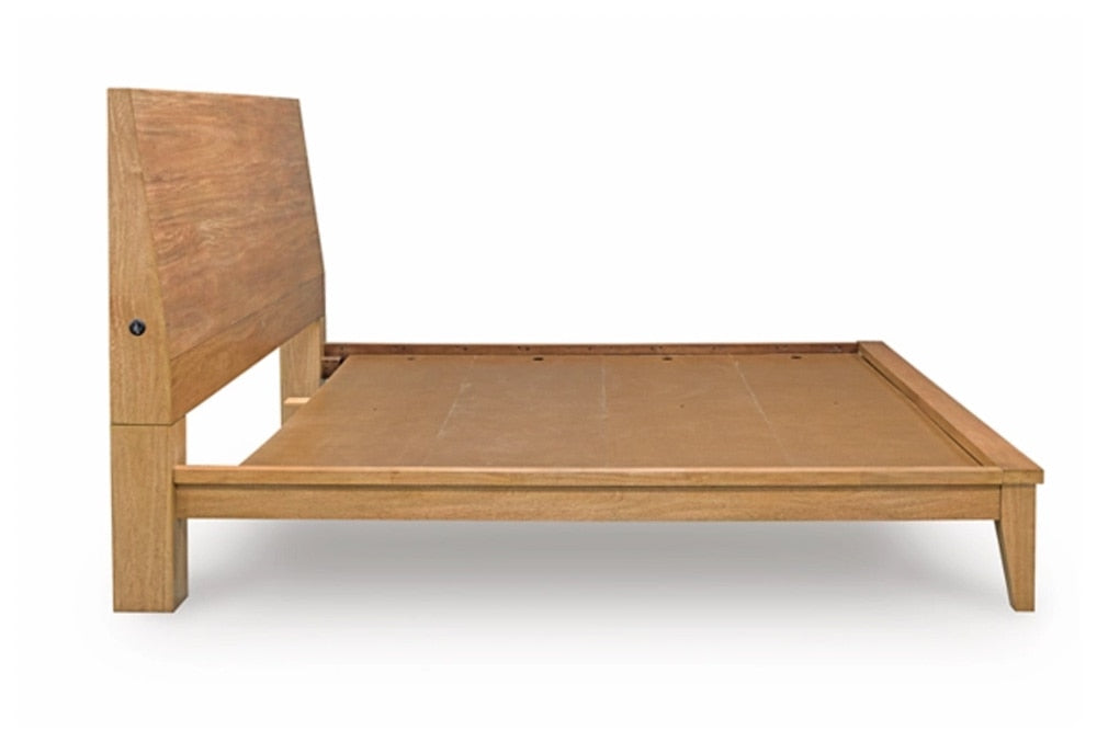 Signature Design by Ashley - Sherbana California King Panel Bed in Light Brown veiw 4