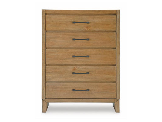 Signature Design by Ashley - Sherbana Five Drawer Chest in Light Brown - B833-46 veiw 1