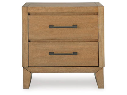Signature Design by Ashley - Sherbana Two Drawer Night Stand in Light Brown - B833-92 veiw 1