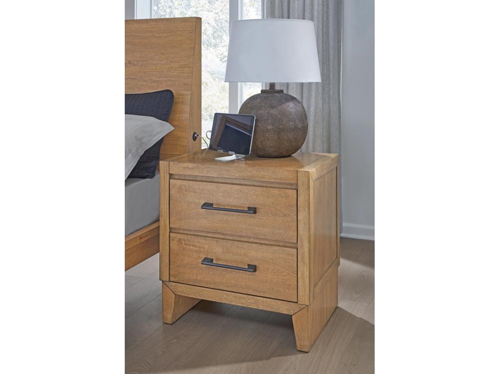 Signature Design by Ashley - Sherbana Two Drawer Night Stand in Light Brown - B833-92 veiw 2