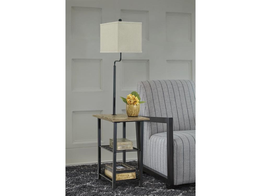 Signature Design by Ashley - Shianne Metal Tray Lamp in Black - L734031 veiw 2