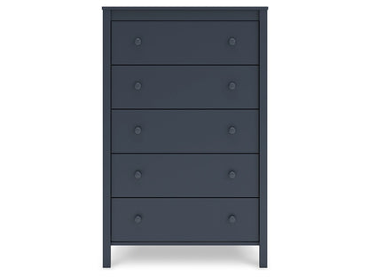 Signature Design by Ashley - Simmenfort Five Drawer Chest in Navy Blue - EB1528-245 veiw 1