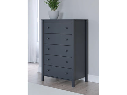 Signature Design by Ashley - Simmenfort Five Drawer Chest in Navy Blue - EB1528-245 veiw 2