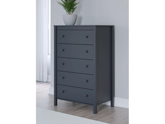 Signature Design by Ashley - Simmenfort Five Drawer Chest in Navy Blue - EB1528-245 veiw 2