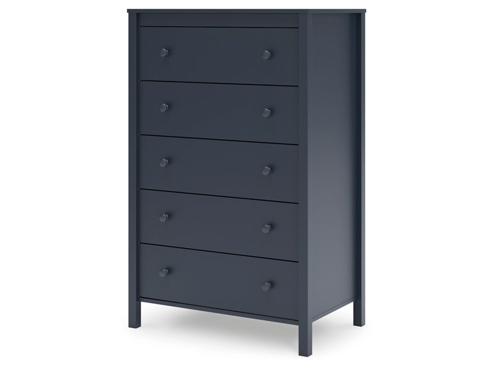 Signature Design by Ashley - Simmenfort Five Drawer Chest in Navy Blue - EB1528-245 veiw 3