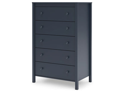 Signature Design by Ashley - Simmenfort Five Drawer Chest in Navy Blue - EB1528-245 veiw 3