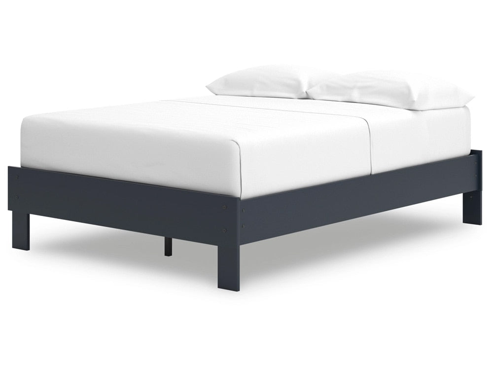 Signature Design by Ashley - Simmenfort Full Platform Bed in Navy Blue - EB1528-112 veiw 3
