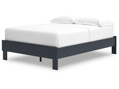 Signature Design by Ashley - Simmenfort Full Platform Bed in Navy Blue - EB1528-112 veiw 3