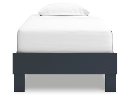 Signature Design by Ashley - Simmenfort Twin Platform Bed in Navy Blue - EB1528-111 veiw 1