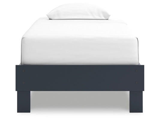 Signature Design by Ashley - Simmenfort Twin Platform Bed in Navy Blue - EB1528-111 veiw 1