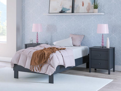 Signature Design by Ashley - Simmenfort Twin Platform Bed in Navy Blue - EB1528-111 veiw 2