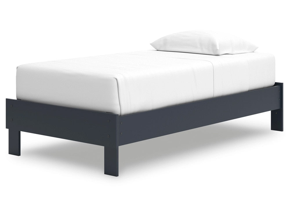 Signature Design by Ashley - Simmenfort Twin Platform Bed in Navy Blue - EB1528-111 veiw 3