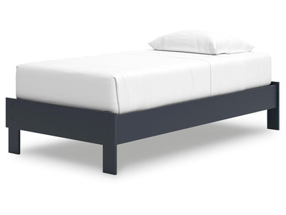 Signature Design by Ashley - Simmenfort Twin Platform Bed in Navy Blue - EB1528-111 veiw 3