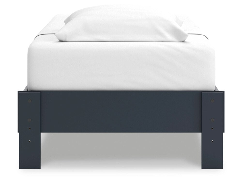 Signature Design by Ashley - Simmenfort Twin Platform Bed in Navy Blue - EB1528-111 veiw 4