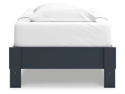 Signature Design by Ashley - Simmenfort Twin Platform Bed in Navy Blue - EB1528-111 veiw 4