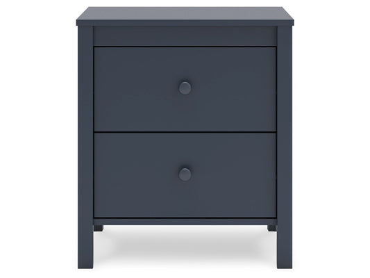 Signature Design by Ashley - Simmenfort Two Drawer Night Stand in Navy Blue - EB1528-292 veiw 1