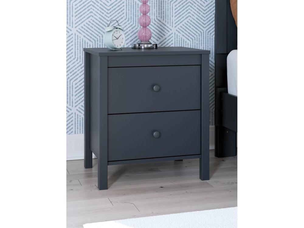 Signature Design by Ashley - Simmenfort Two Drawer Night Stand in Navy Blue - EB1528-292 veiw 2