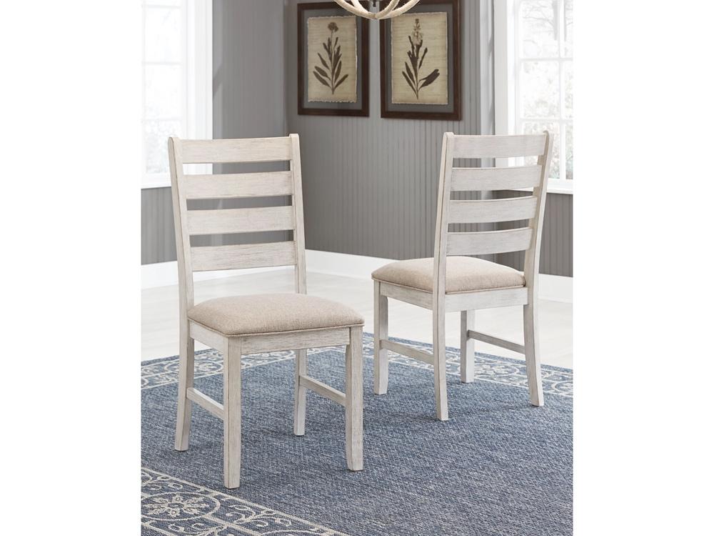 Signature Design by Ashley - Skempton Dining Uph Side Chair (Set Of 2) in White/Light Brown - D394-01 veiw 2