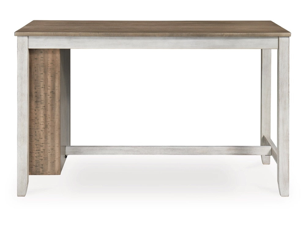 Signature Design by Ashley - Skempton RECT Counter Table w/Storage in White/Light Brown - D394-32 veiw 1