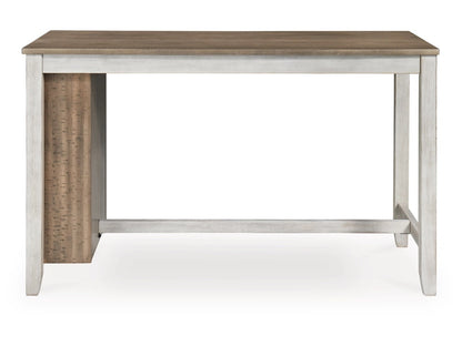 Signature Design by Ashley - Skempton RECT Counter Table w/Storage in White/Light Brown - D394-32 veiw 1