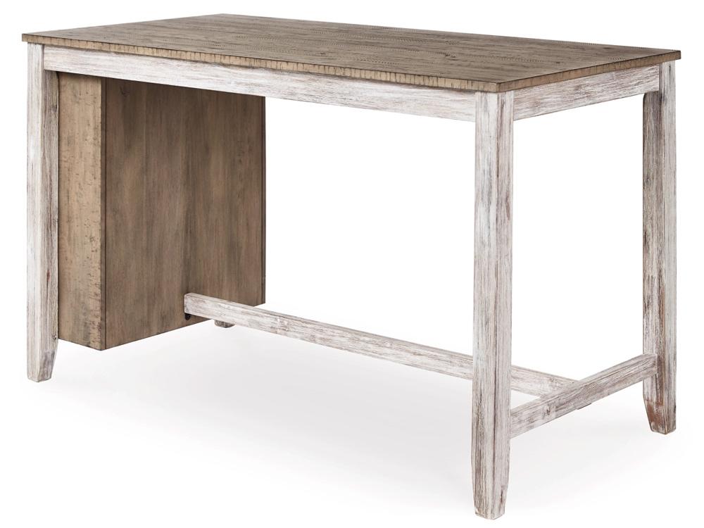 Signature Design by Ashley - Skempton RECT Counter Table w/Storage in White/Light Brown - D394-32 veiw 4