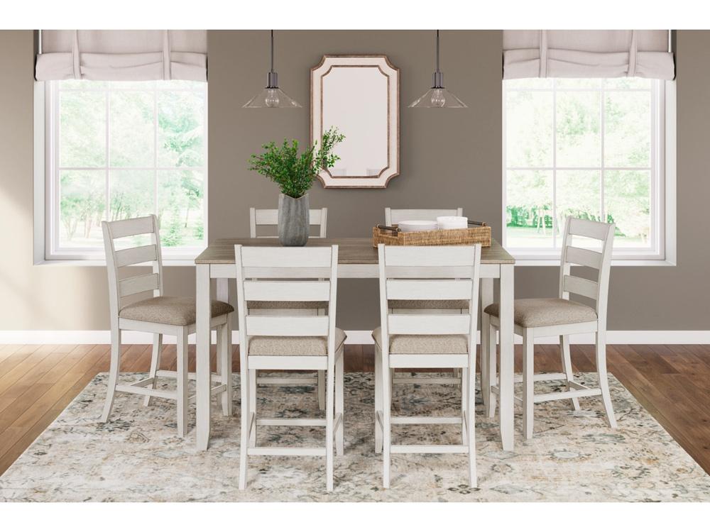 Signature Design by Ashley - Skempton Rect Drm Counter Table (Set of 7) in White/Light Brown - D394-423 veiw 2