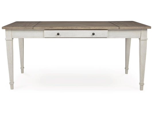 Signature Design by Ashley - Skempton RECT DRM Table w/Storage in White/Light Brown - D394-25 veiw 1