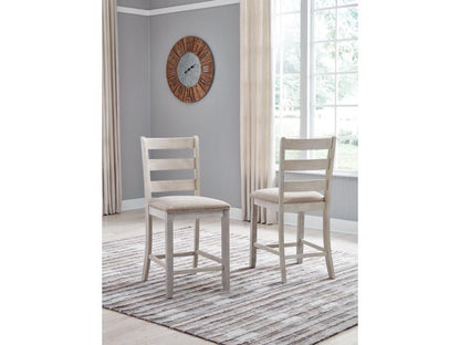 Signature Design by Ashley - Skempton Upholstered Barstool (Set Of 2) in White/Light Brown - D394-124 veiw 2