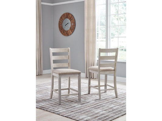 Signature Design by Ashley - Skempton Upholstered Barstool (Set Of 2) in White/Light Brown - D394-124 veiw 2