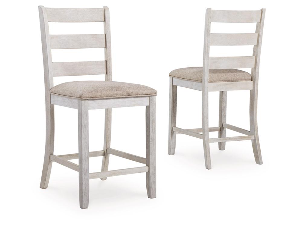 Signature Design by Ashley - Skempton Upholstered Barstool (Set Of 2) in White/Light Brown - D394-124 veiw 3