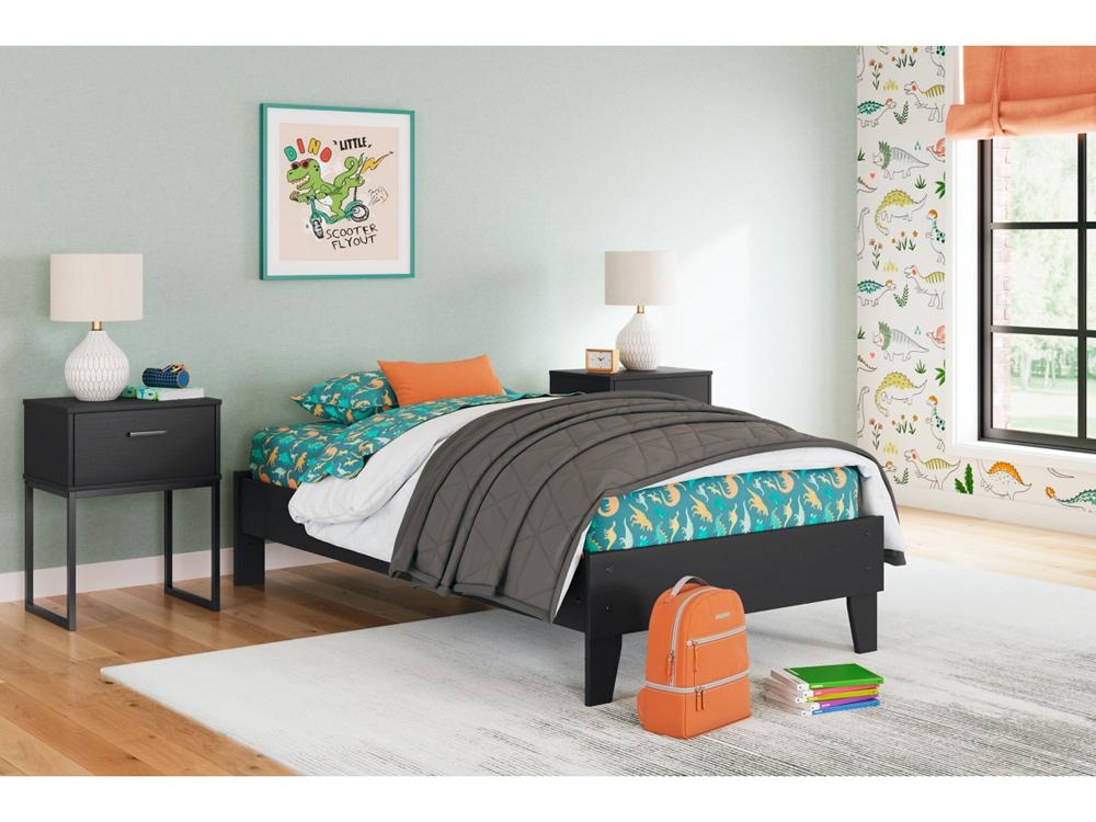 Signature Design by Ashley - Socalle Twin Platform Bed in Black - EB1865-111 veiw 2