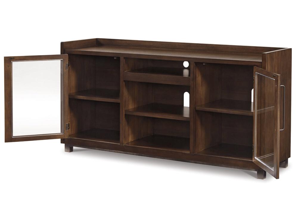 Signature Design by Ashley - Starmore Xl Tv Stand W/Fireplace Option in Brown/Gunmetal - W633-68 veiw 3