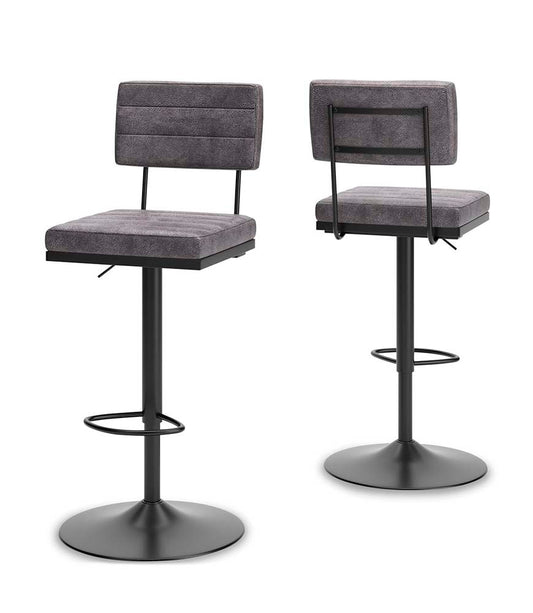 Signature Design by Ashley - Strumford Tall Swivel Barstool (Set Of 2) in Gray/Black - D119-630 veiw 1