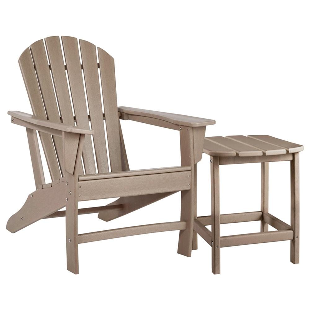 Signature Design by Ashley - Sundown Treasure Outdoor Chair With End Table in Grayish Brown veiw 1