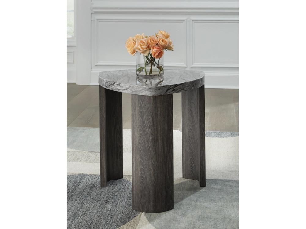 Signature Design by Ashley - Surmour Triangle End Table in Gray/Brown - T600-6 veiw 2