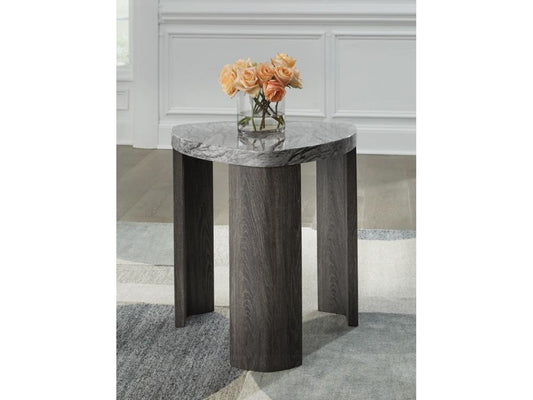Signature Design by Ashley - Surmour Triangle End Table in Gray/Brown - T600-6 veiw 2