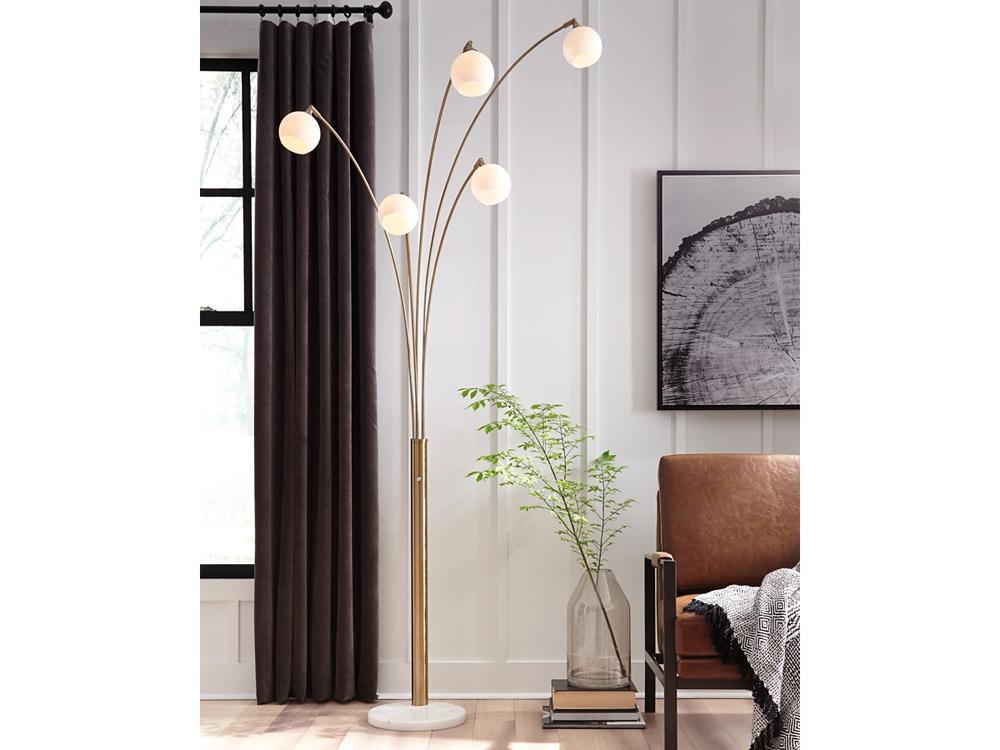 Signature Design by Ashley - Taliya METAL ARC LAMP in Champagne/White - L725119 veiw 2