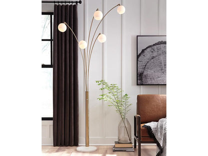 Signature Design by Ashley - Taliya METAL ARC LAMP in Champagne/White - L725119 veiw 2