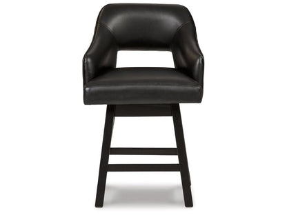 Signature Design by Ashley - Tallenger Uph Swivel Counter Height Stool (Set Of 2) in Black/Dark Brown - D380-924 veiw 1