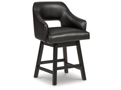 Signature Design by Ashley - Tallenger Uph Swivel Counter Height Stool (Set Of 2) in Black/Dark Brown - D380-924 veiw 3