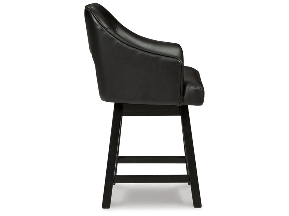 Signature Design by Ashley - Tallenger Uph Swivel Counter Height Stool (Set Of 2) in Black/Dark Brown - D380-924 veiw 4