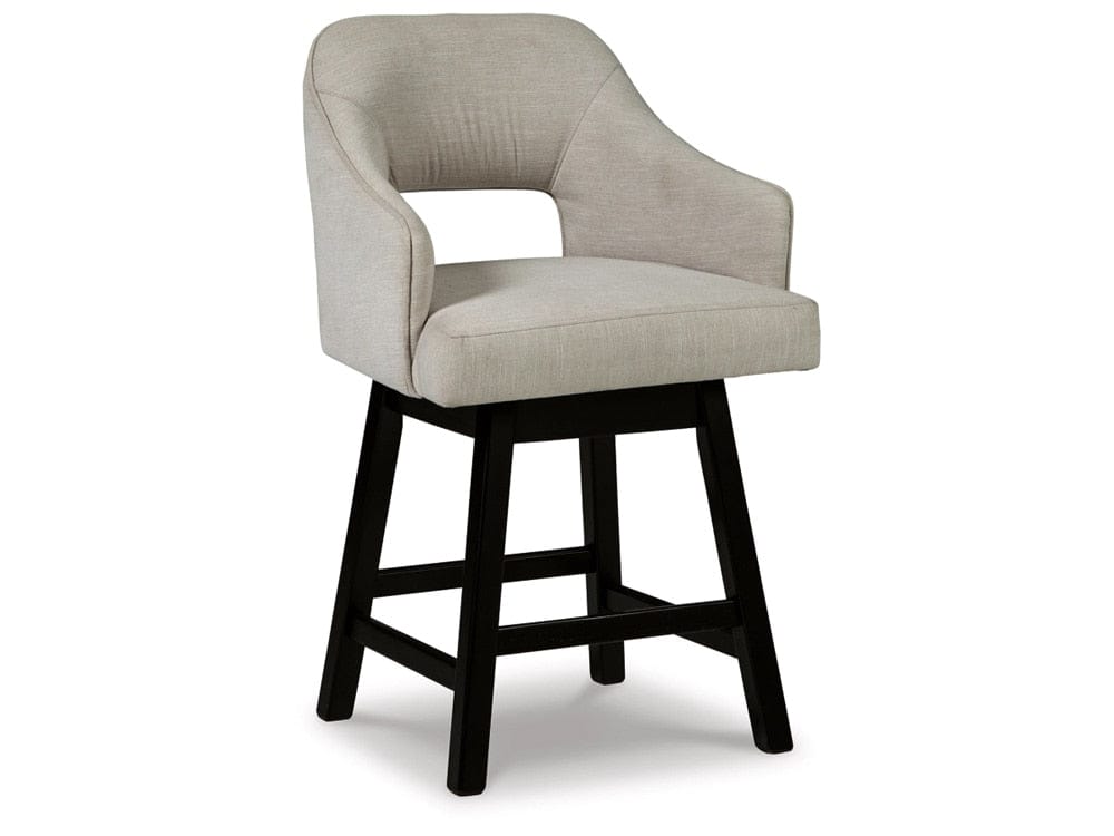Signature Design by Ashley - Tallenger Uph Swivel Counter Height Stool (Set Of 2) in Linen/Brown - D380-724 veiw 3