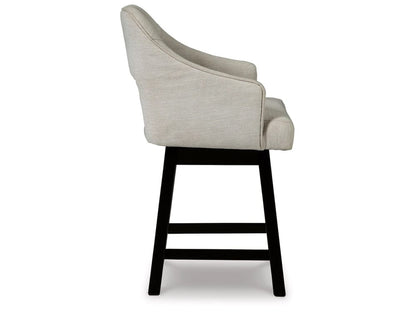 Signature Design by Ashley - Tallenger Uph Swivel Counter Height Stool (Set Of 2) in Linen/Brown - D380-724 veiw 4