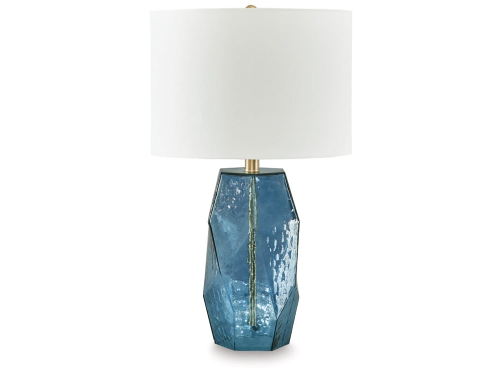Signature Design by Ashley - Tallow Glass Table Lamp in Blue - L430854 veiw 1