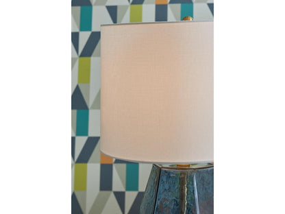 Signature Design by Ashley - Tallow Glass Table Lamp in Blue - L430854 veiw 3