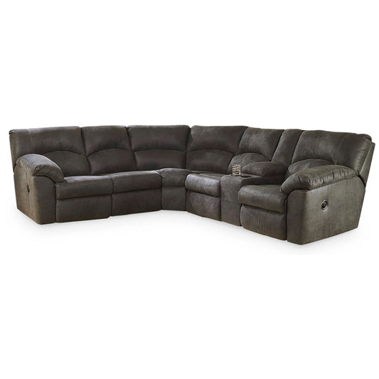 Signature Design by Ashley - Tambo 2-Piece Reclining Sectional in Pewter veiw 1