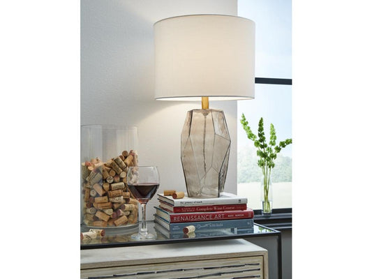 Signature Design by Ashley - Taylow Glass Table Lamp in Gray - L430794 veiw 2