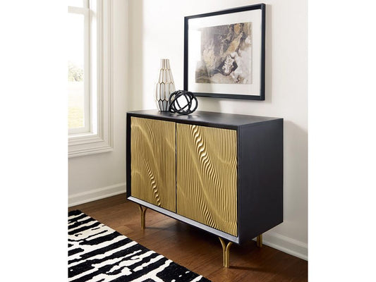 Signature Design by Ashley - Tayner Accent Cabinet in Black/Gold Finish - A4000654 veiw 2