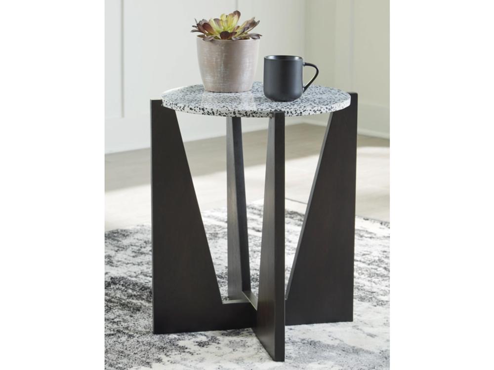 Signature Design by Ashley - Tellrich Accent Table in Black/White - A4000616 veiw 2